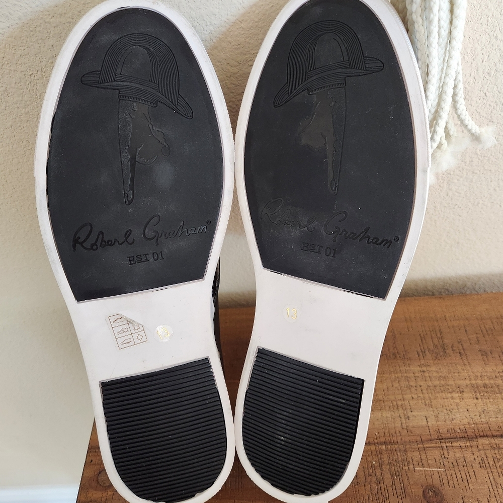Robert Graham Mens Riverland Floral Leather Slip-On Sneakers Size 13 - Picture 11 of 14
